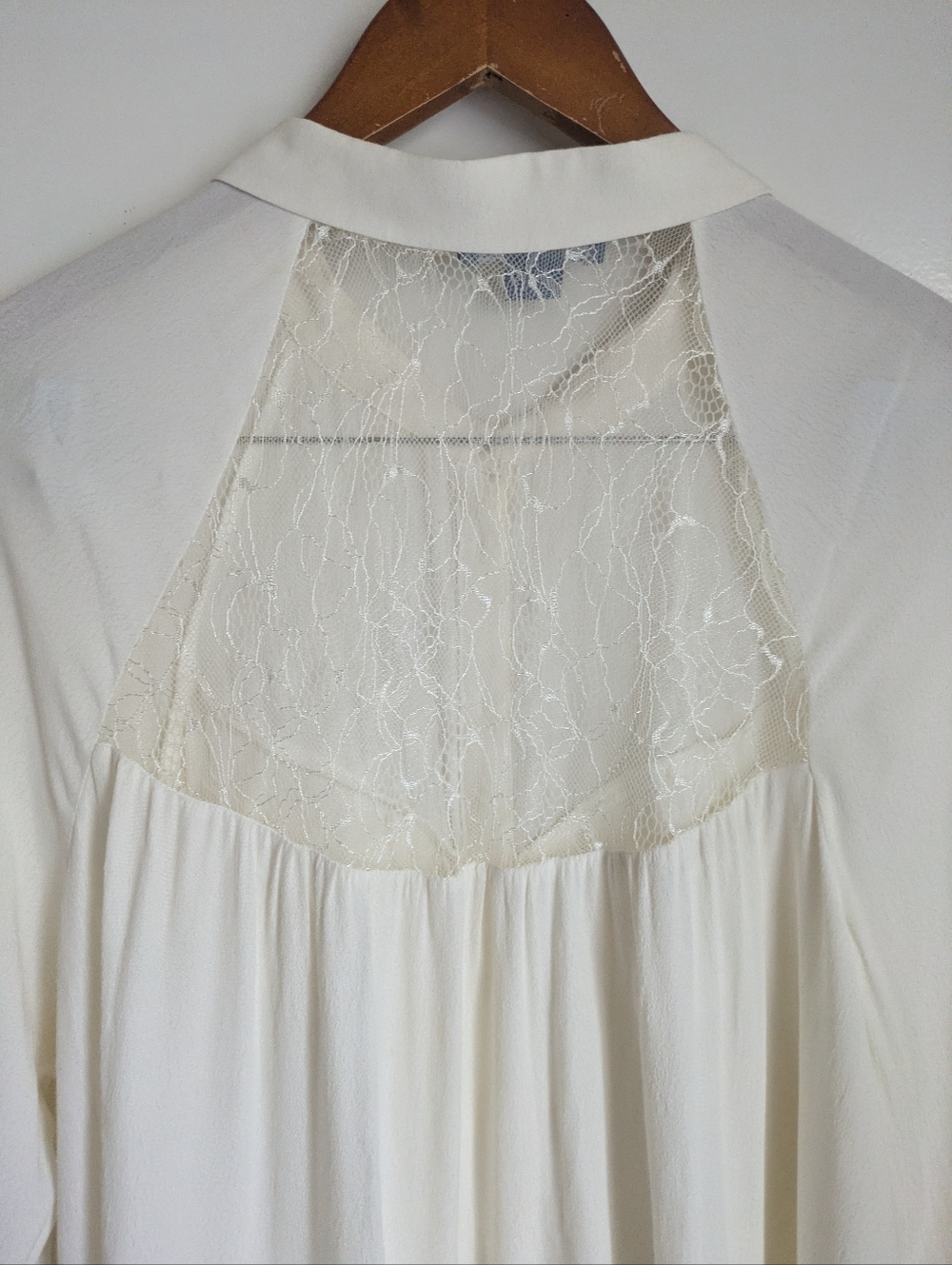 Anthropologie Lie Romantic Bohemian Ruffled Lace Blouse White Size 14 - Picture 11 of 16